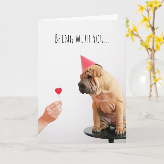 Shar Pei Dog Lover denkt an euch Freund Karte (Gelbe Blume)
