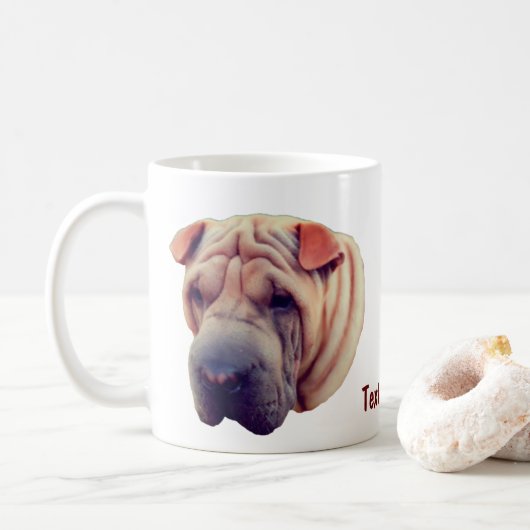 Shar Pei Dog Lover Personalisiert Kaffeetasse (Mit Donut)
