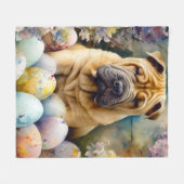 Shar Pei Dog mit Ostereier Urlaub Fleecedecke (Vorderseite (Horizontal))