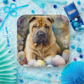 Shar Pei Dog mit Ostereier Urlaub Pappteller (Party)