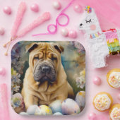 Shar Pei Dog mit Ostereier Urlaub Pappteller (Party)