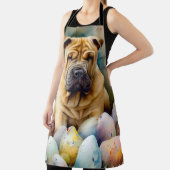 Shar Pei Dog mit Ostereier Urlaub Schürze (InSitu)