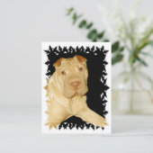 Shar Pei Dog Postcard Postkarte (Stehend Vorderseite)