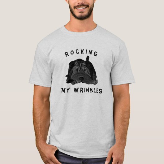 Shar Pei Dog "Rocking My Wrinkles" Men-T - Shirt (Vorderseite)