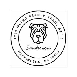 Shar Pei Dog Rücksendeadresse Briefmarke Selbstfar Permastempel
