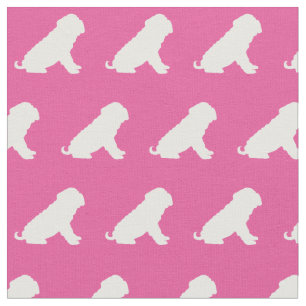 Shar Pei Dog Silhouette Pet Pink Stoff