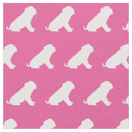 Shar Pei Dog Silhouette Pet Pink Stoff (Nahaufnahme)