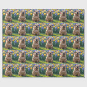 Shar Pei Dog Spring Flowers Malerei Geschenkpapier (Flach)