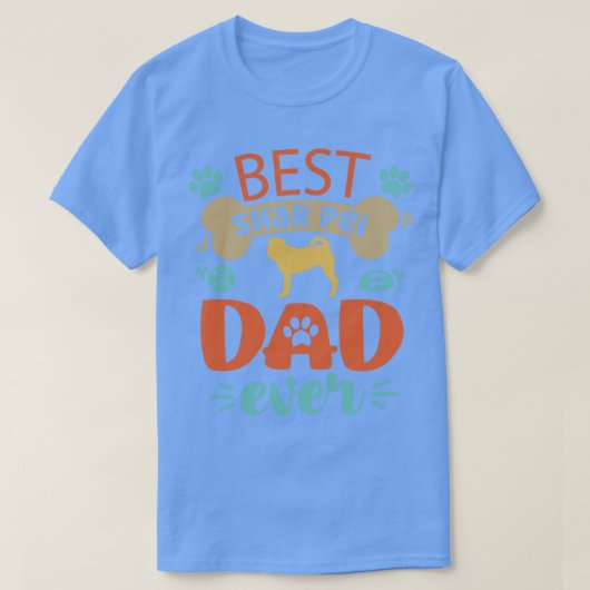 Shar Pei Dog Vater T-Shirt (Design vorne)