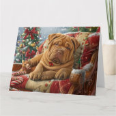 Shar Pei Dog Weihnachtsfest Karte (Vorderseite)
