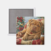 Shar Pei Dog Weihnachtsfest Magnet (Vorderseite/Rückseite)