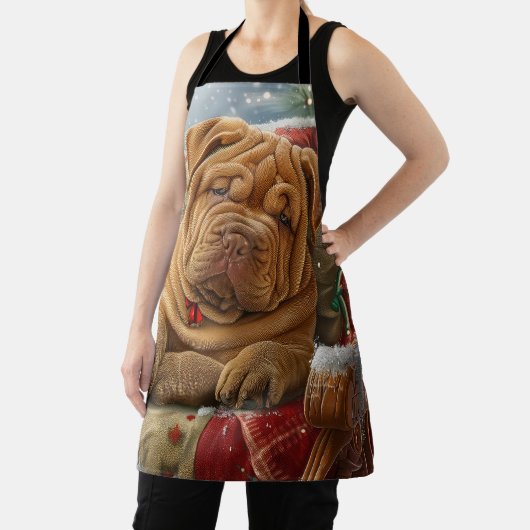 Shar Pei Dog Weihnachtsfest Schürze (InSitu)