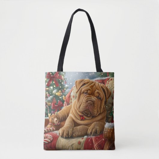 Shar Pei Dog Weihnachtsfest Tasche (Vorderseite)