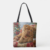 Shar Pei Dog Weihnachtsfest Tasche (Rückseite)