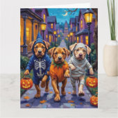 Shar Pei Dogs Trick-or-Treating Halloween Costumes Karte (Vorderseite)