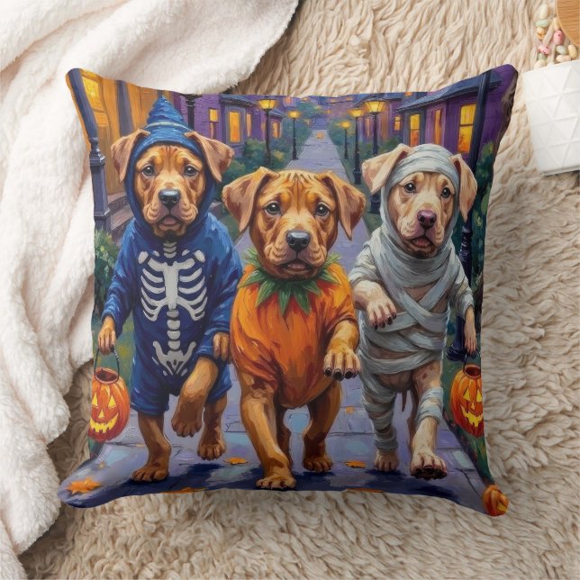 Shar Pei Dogs Trick-or-Treating Halloween Costumes Kissen (Decke)