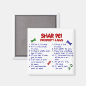 SHAR PEI-Eigentumsgesetze 2 Magnet (Vorderseite/Rückseite)
