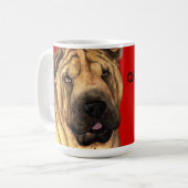 Shar-Pei-Farbblock Kaffeetasse (Vorderseite Links)