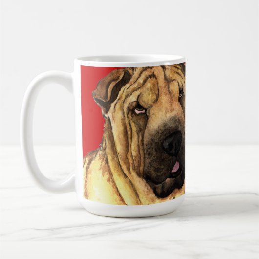 Shar-Pei-Farbblock Kaffeetasse (Links)