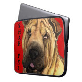 Shar-Pei-Farbblock Laptopschutzhülle (Vorderseite Links)
