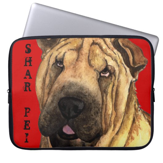 Shar-Pei-Farbblock Laptopschutzhülle (Vorderseite)