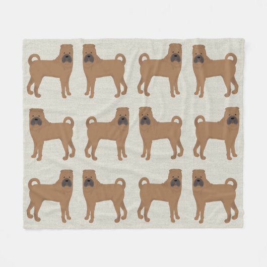 Shar-Pei Fleece Blanket (Vorderseite (Horizontal))