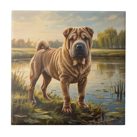 Shar Pei Fliese (Vorderseite)