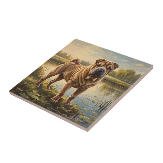 Shar Pei Fliese (Seite)