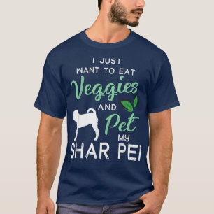 Shar Pei Funny Vegan Dog Lover Eigentümer Xmas Geb T-Shirt
