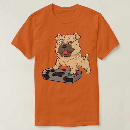 Shar Pei Gamepad Kawaii T-Shirt (Design vorne)