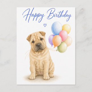 Shar Pei Geburtstag Postkarte