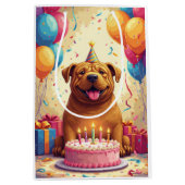 Shar-Pei Geburtstagsfeier Mittlere Geschenktüte (Vorderseite)