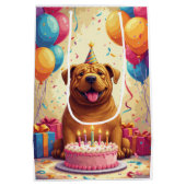 Shar-Pei Geburtstagsfeier Mittlere Geschenktüte (Rückseite)