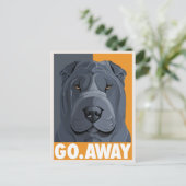 Shar Pei go Away Postkarte (Stehend Vorderseite)