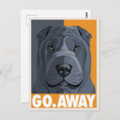 Shar Pei go Away Postkarte (Vorne/Hinten)