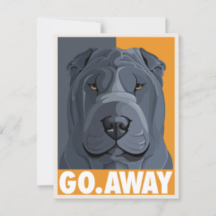 Shar Pei go Away Postkarte