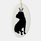 Shar Pei grundlegende schwarze Kronen-Silhouette Keramik Ornament (Rechts)