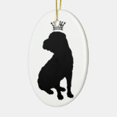 Shar Pei grundlegende schwarze Kronen-Silhouette Keramik Ornament (Links)
