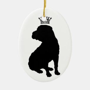 Shar Pei grundlegende schwarze Kronen-Silhouette Keramik Ornament