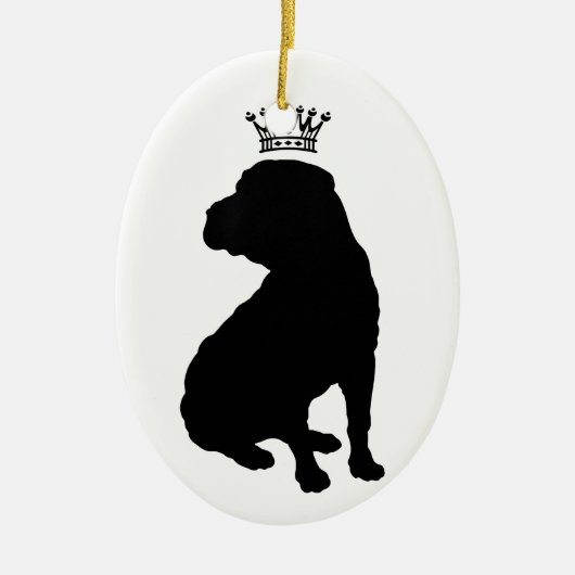 Shar Pei grundlegende schwarze Kronen-Silhouette Keramik Ornament (Vorne)