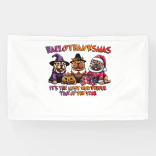 Shar Pei Halloween Erntedank Weihnachtsklassiker Banner