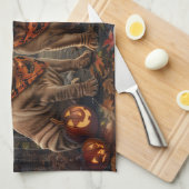 Shar Pei Halloween Gruselig Geschirrtuch (Viertel Falte)