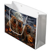 Shar Pei Halloween Spooky Große Geschenktüte (Vorderseite Schrägansicht)