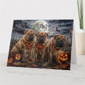 Shar Pei Halloween Spooky Karte (Vorderseite)