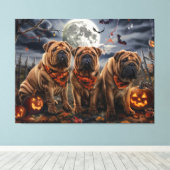 Shar Pei Halloween Spooky Leinwanddruck (Insitu (Holzboden))