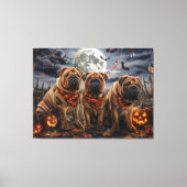 Shar Pei Halloween Spooky Leinwanddruck (Vorderseite)