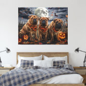 Shar Pei Halloween Spooky Leinwanddruck (Insitu (Schlafzimmer))
