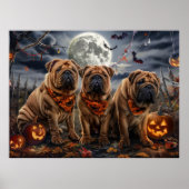 Shar Pei Halloween Spooky Poster (Vorne)