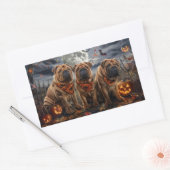 Shar Pei Halloween Spooky Rechteckiger Aufkleber (Umschlag)
