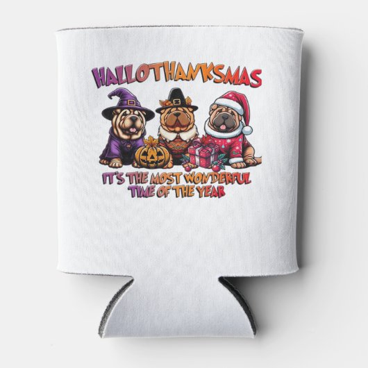 Shar Pei Halloween Thanksgiving Christmas Classic  Dosenkühler (Vorderseite)